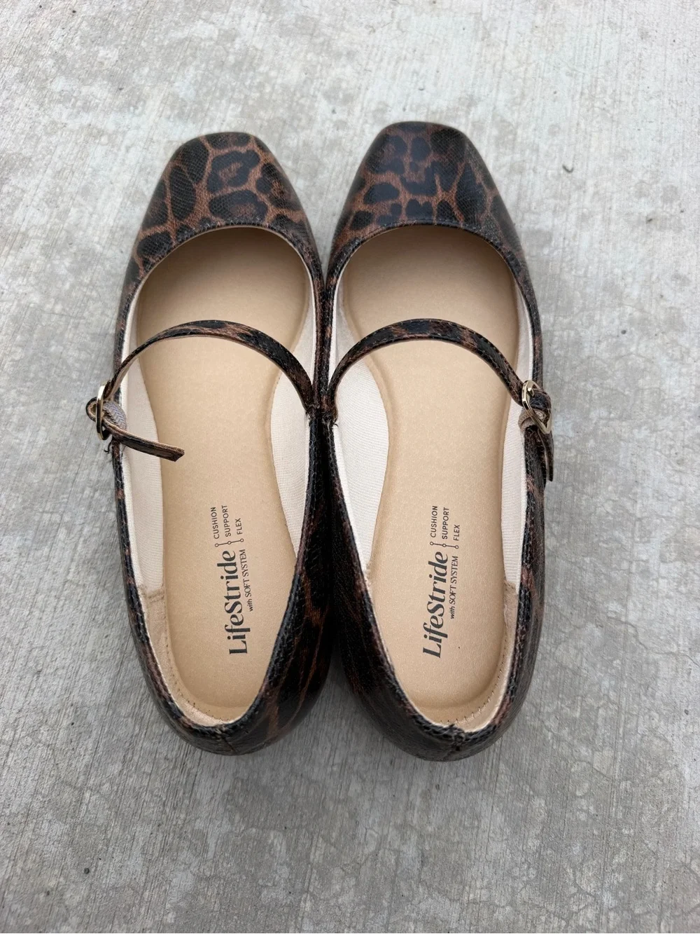 Life Stride Leopard-Print Mary Jane Flats - Dark Brown & Black